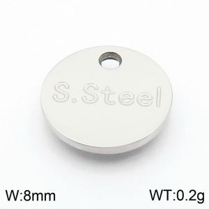 8mm Simple Round Stainless Steel Silver Tail Tag - KLJ9153-Z