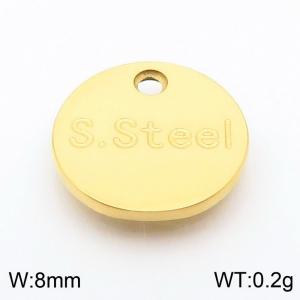 8mm Simple Round Stainless Steel Gold Tail Tag - KLJ9154-Z