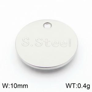 10mm Simple Round Stainless Steel Silver Tail Tag - KLJ9155-Z