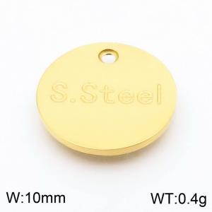 10mm Simple Round Stainless Steel Gold Tail Tag - KLJ9156-Z