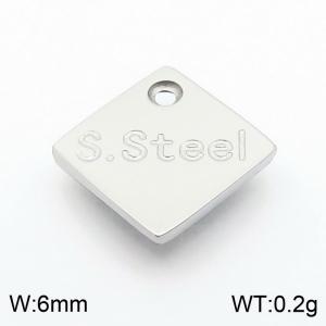 6mm Simple Quadrilateral Stainless Steel Silver Tail Tag - KLJ9157-Z