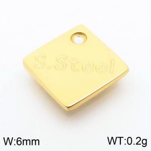 6mm Simple Quadrilateral Stainless Steel Gold Tail Tag - KLJ9158-Z