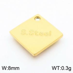 8mm Simple Quadrilateral Stainless Steel Gold Tail Tag - KLJ9160-Z