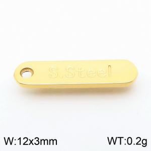 3mm Simple Rectangular Stainless Steel Gold Tail Tag - KLJ9166-Z