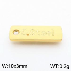 3mm Simple Rectangular Stainless Steel Gold Tail Tag - KLJ9168-Z