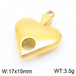 Hollow Heart Men's Gold Pendant - KLJ9177-Z