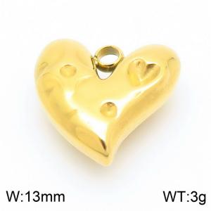 Hammered Heart Men's Gold Pendant - KLJ9181-Z