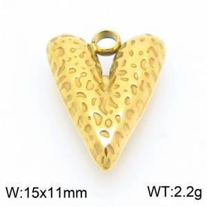 Leopard Print Love Heart Men's Gold Pendant - KLJ9183-Z