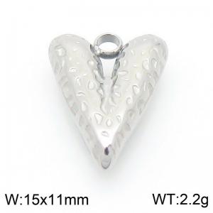 Leopard Print Love Heart Men's Silver Pendant - KLJ9184-Z