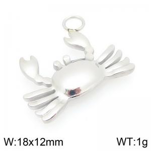 18X12mm Stainless Steel Crab Charm - KLJ9705-Z