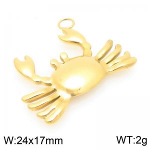 24X17mm Gold-Plated Stainless Steel Crab Charm - KLJ9706-Z