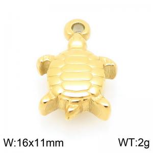 16X11mm Gold-Plated Stainless Steel Turtle Charm - KLJ9710-Z