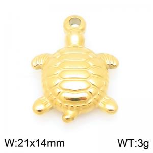 21X14mm Gold-Plated Stainless Steel Turtle Charm - KLJ9712-Z