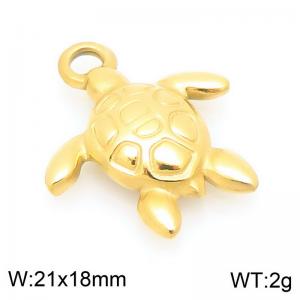 21X14mm Gold-Plated Stainless Steel Sea Turtle Charm - KLJ9714-Z