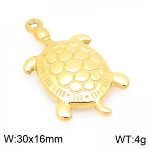 30X16mm Gold-Plated Stainless Steel Turtle Charm - KLJ9716-Z