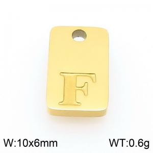 Stainless Steel Accessories Gold Color Letter F - KLJ9812-Z