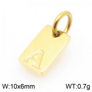 Stainless Steel Accessories Charms Gold Color Letter A - KLJ9859-Z