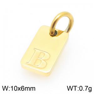 Stainless Steel Accessories Charms Gold Color Letter B - KLJ9860-Z
