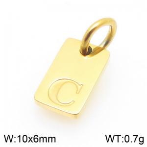 Stainless Steel Accessories Charms Gold Color Letter C - KLJ9861-Z