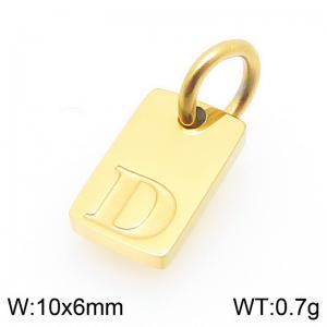 Stainless Steel Accessories Charms Gold Color Letter D - KLJ9862-Z