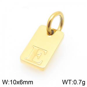 Stainless Steel Accessories Charms Gold Color Letter E - KLJ9863-Z