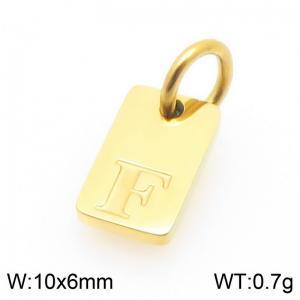 Stainless Steel Accessories Charms Gold Color Letter F - KLJ9864-Z