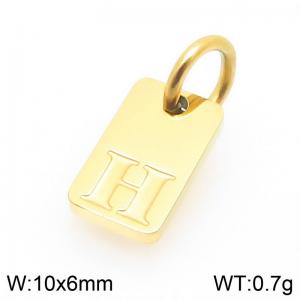Stainless Steel Accessories Charms Gold Color Letter H - KLJ9866-Z