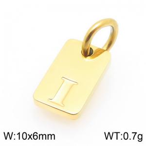 Stainless Steel Accessories Charms Gold Color Letter I - KLJ9867-Z