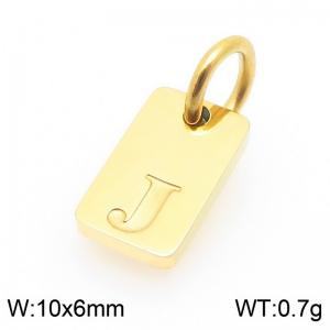 Stainless Steel Accessories Charms Gold Color Letter J - KLJ9868-Z