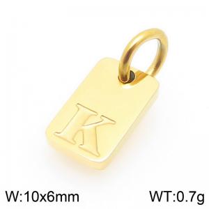 Stainless Steel Accessories Charms Gold Color Letter K - KLJ9869-Z