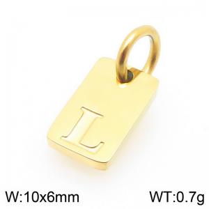 Stainless Steel Accessories Charms Gold Color Letter L - KLJ9870-Z