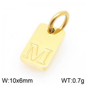 Stainless Steel Accessories Charms Gold Color Letter M - KLJ9871-Z
