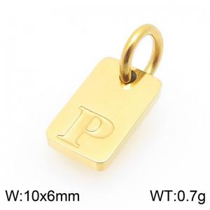 Stainless Steel Accessories Charms Gold Color Letter P - KLJ9874-Z