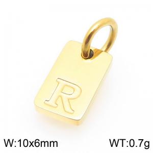 Stainless Steel Accessories Charms Gold Color Letter R - KLJ9876-Z