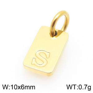 Stainless Steel Accessories Charms Gold Color Letter S - KLJ9877-Z