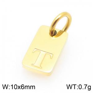 Stainless Steel Accessories Charms Gold Color Letter T - KLJ9878-Z
