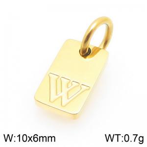 Stainless Steel Accessories Charms Gold Color Letter W - KLJ9881-Z