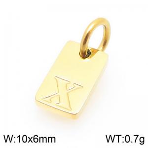 Stainless Steel Accessories Charms Gold Color Letter X - KLJ9882-Z