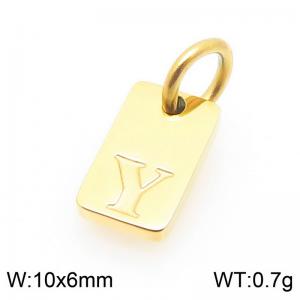 Stainless Steel Accessories Charms Gold Color Letter Y - KLJ9883-Z