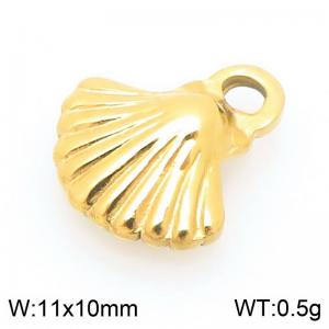 11X10mm Gold-Plated Stainless Steel Small Shell Charm - KLJ9908-Z