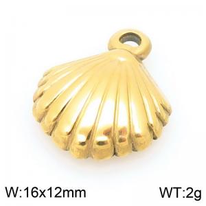 16X12mm Gold-Plated Stainless Steel Shell Charm - KLJ9909-Z