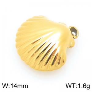 14mm Gold-Plated Stainless Steel Shell Charm - KLJ9911-Z