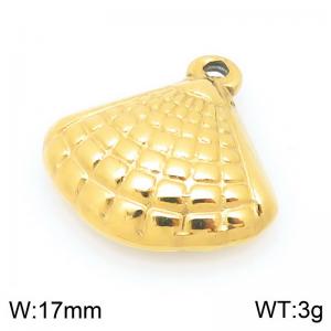 17mm Gold-Plated Stainless Steel Shell Charm - KLJ9913-Z