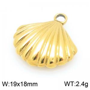 19X18mm Gold-Plated Stainless Steel Shell Charm - KLJ9915-Z