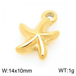 14X10mm Gold-Plated Stainless Steel Star Fish Charm - KLJ9923-Z
