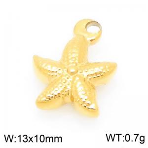 13X10mm Gold-Plated Stainless Steel Star Fish Charm - KLJ9925-Z