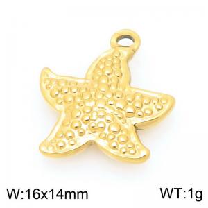 16X14mm Gold-Plated Stainless Steel Star Fish Charm - KLJ9927-Z