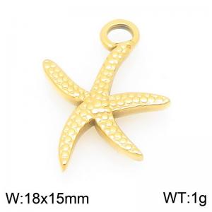 18X15mm Gold-Plated Stainless Steel Star Fish Charm - KLJ9929-Z