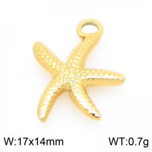 17X14mm Gold-Plated Stainless Steel Star Fish Charm - KLJ9933-Z