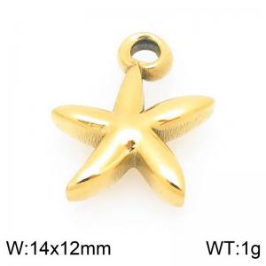 14X12mm Gold-Plated Stainless Steel Star Fish Charm - KLJ9937-Z